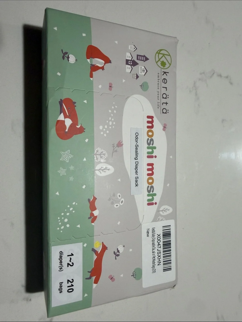 Moshi Moshi Odor-Sealing Diaper Sack - Green & Gray. BB2